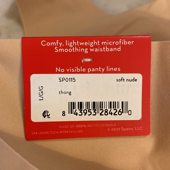 Spanx Undie-Tectable Nude Shaping Thong Underwear size Large NWT - Picture 4 of 8